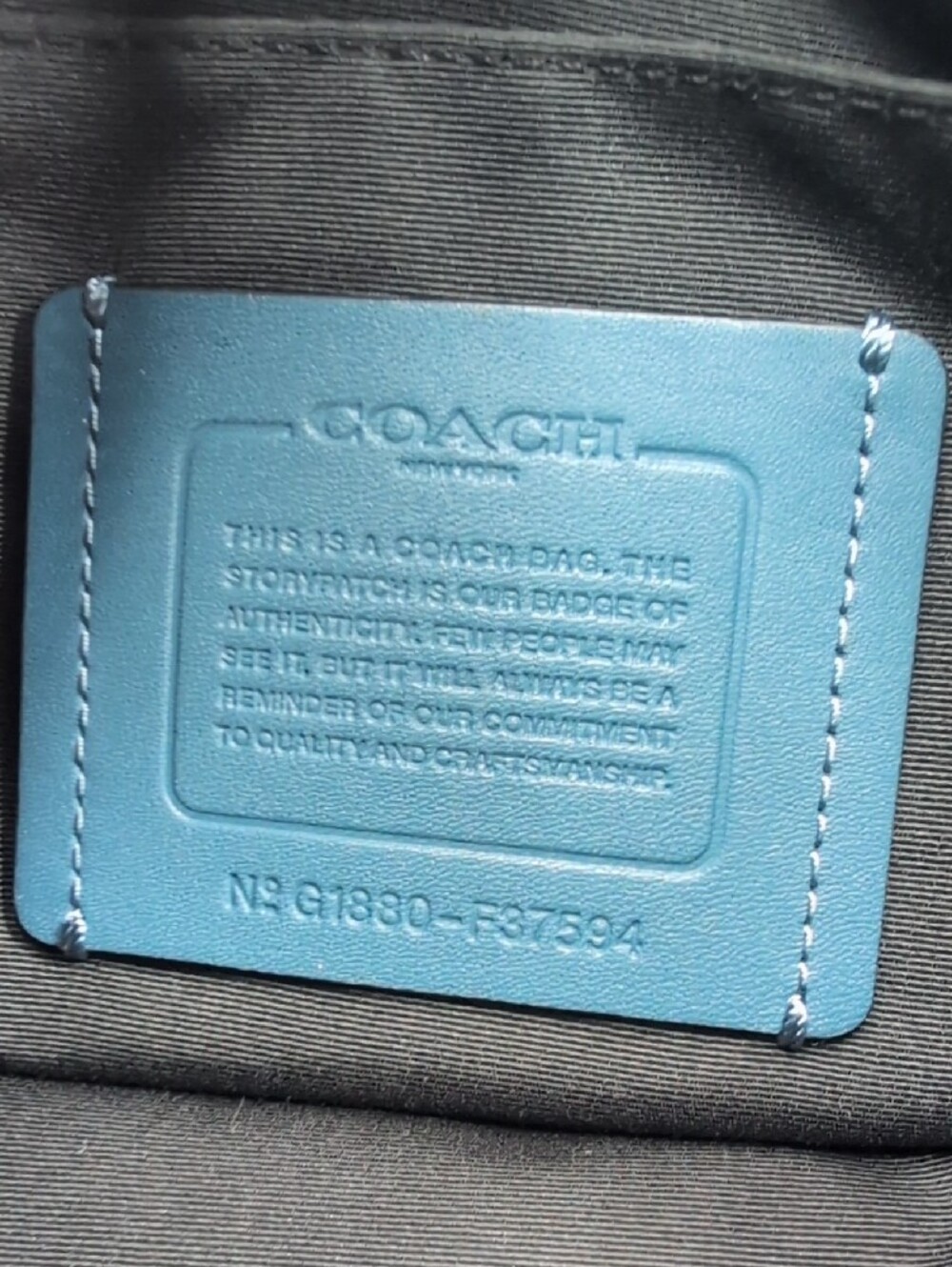 Coach Leather Graham Utility Pack Style F37594 Blue and Black - Picture 12 of 13